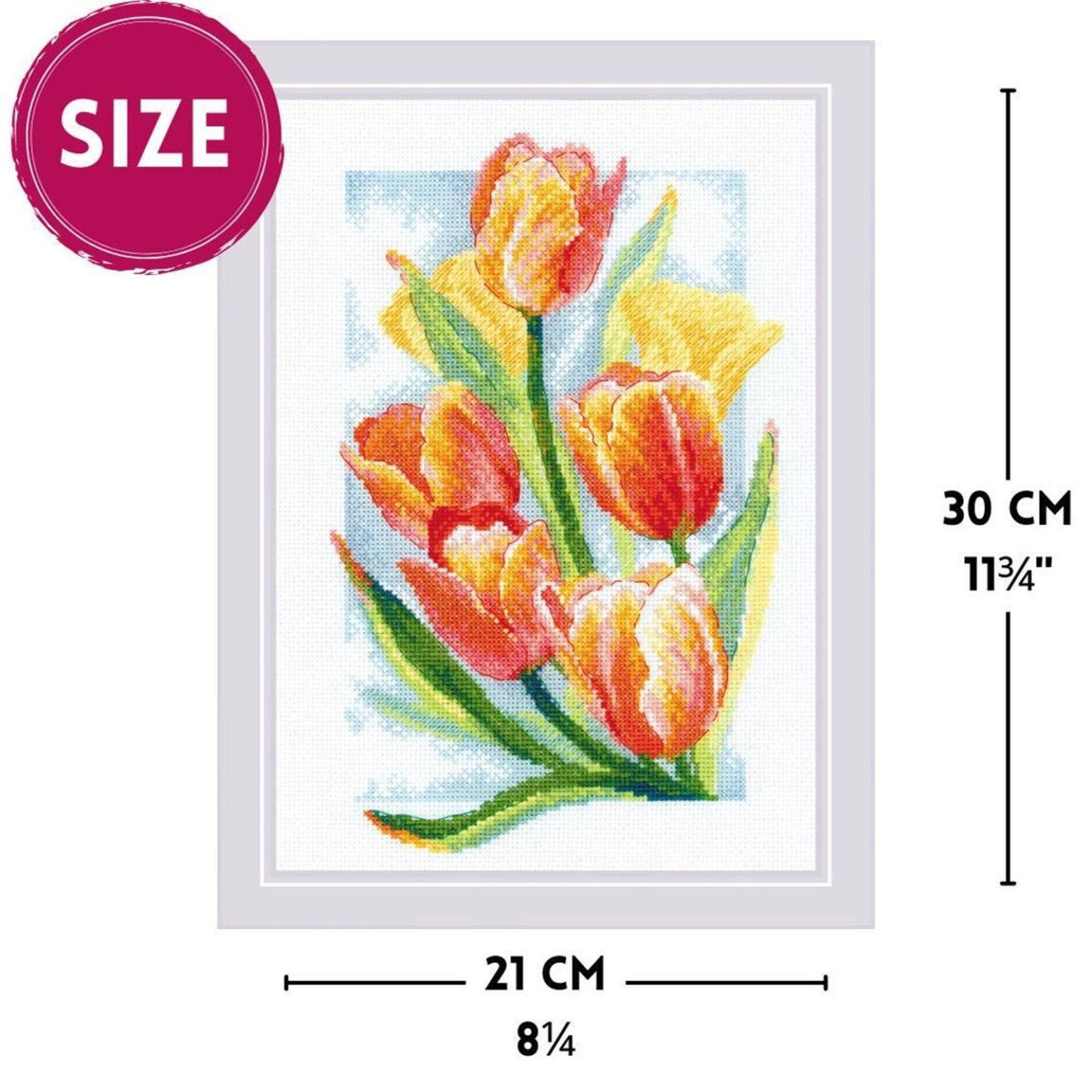RIOLIS Spring Glow Tulips Counted Cross Stitch Kit